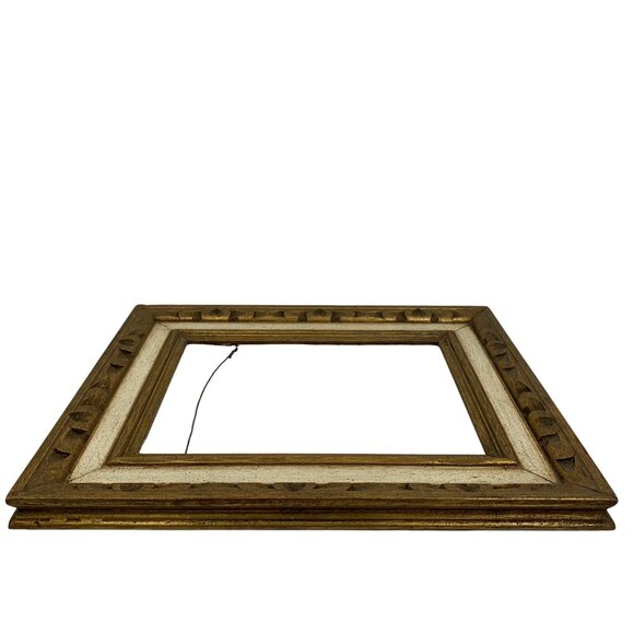 Vintage Ornate Heart Motif Hanging Wooden Picture Gold Tone Frame Made In Mexico - Picture 7 of 11